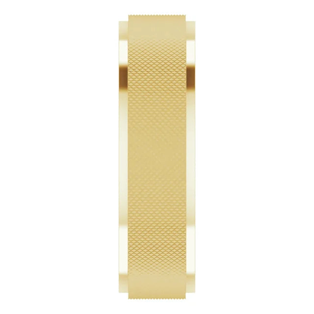 14K Yellow Gold 6 mm Knurled Pattern Band