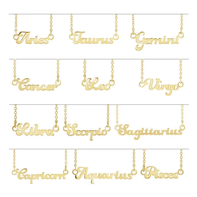 14K Yellow Gold Virgo Zodiac 18" Necklace