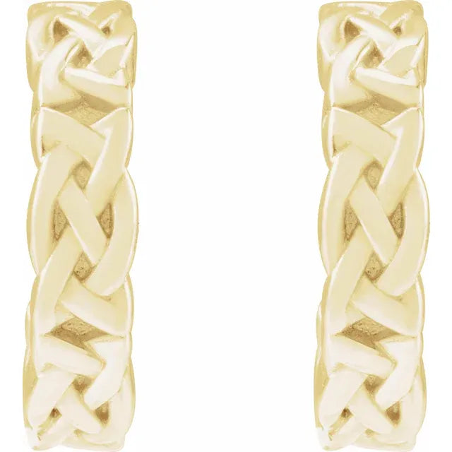 14K Yellow Gold 10.25 mm Celtic-Inspired Hoop Earrings