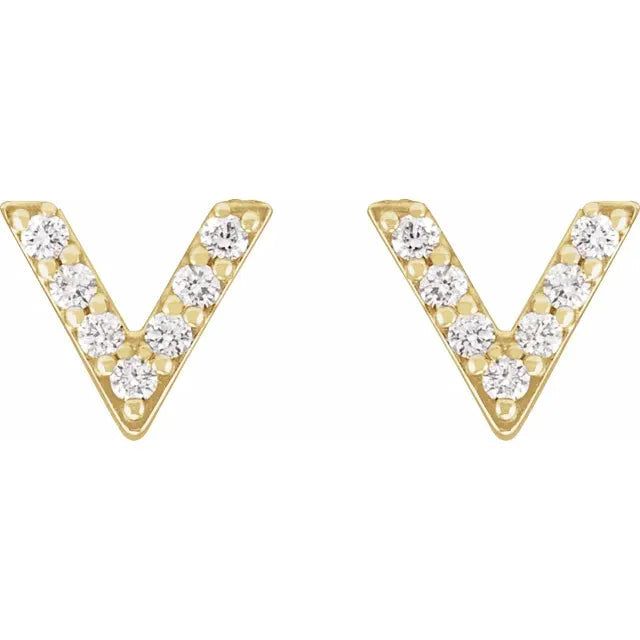 14K Yellow Gold .05 CTW Natural Diamond Hoop Earrings