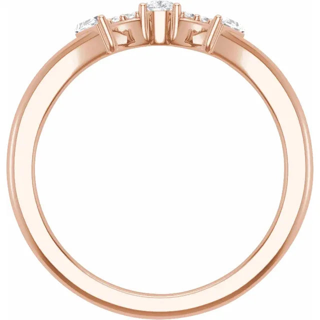 14K Rose Gold 1/5 CTW Natural Diamond Contour Band