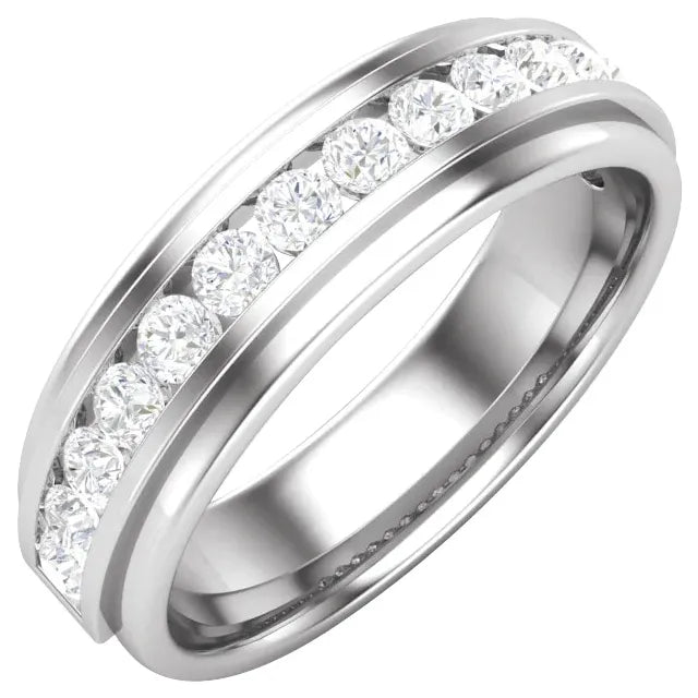 14K White Gold 1/2 CTW Lab-Grown Diamond Channel Set Ring