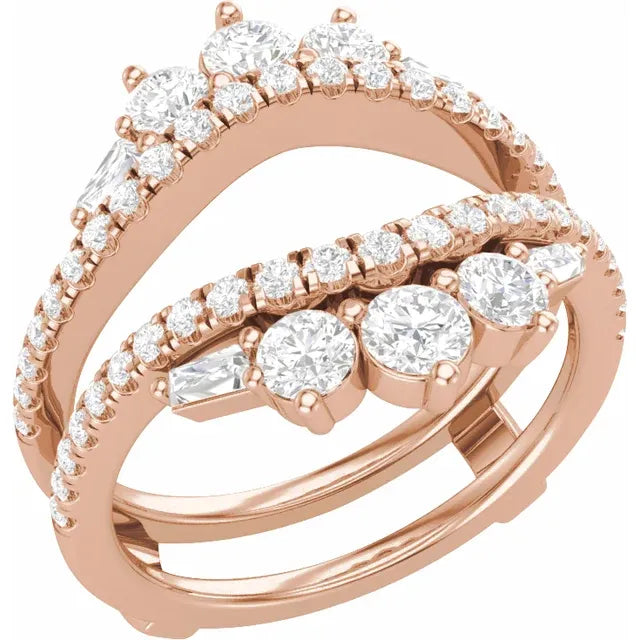 14K Rose Gold 1 1/5 CTW Lab-Grown Diamond Ring Guard