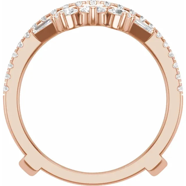 14K Rose Gold 1 1/5 CTW Lab-Grown Diamond Ring Guard