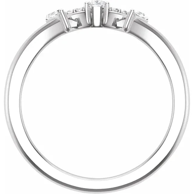 14K White Gold 1/5 CTW Natural Diamond Contour Band
