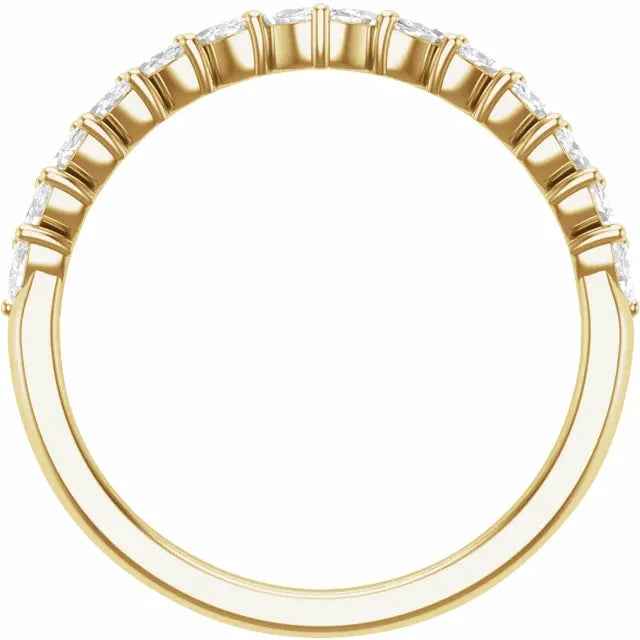 14K Yellow Gold 3/8 CTW Natural Diamond Contour Band