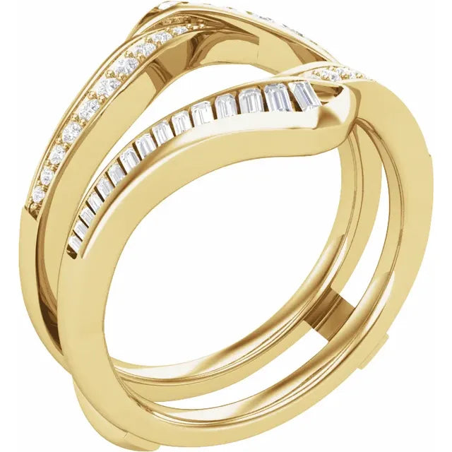 14K Yellow Gold 5/8 CTW Natural Diamond Ring Guard