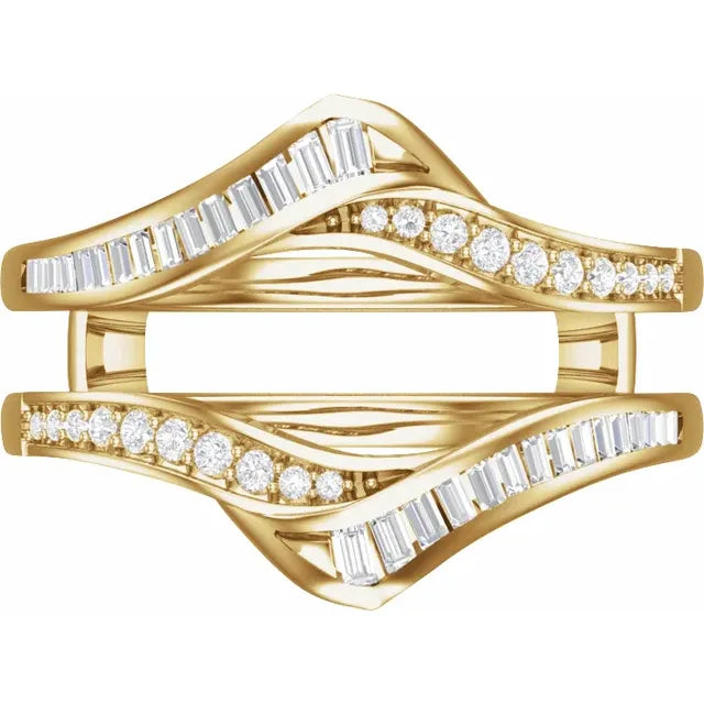 14K Yellow Gold 5/8 CTW Natural Diamond Ring Guard