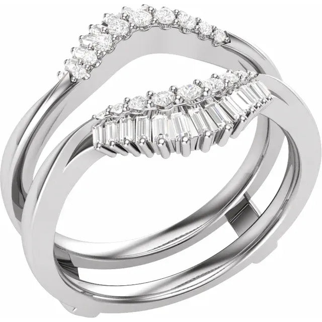 14K White Gold Ring Guard