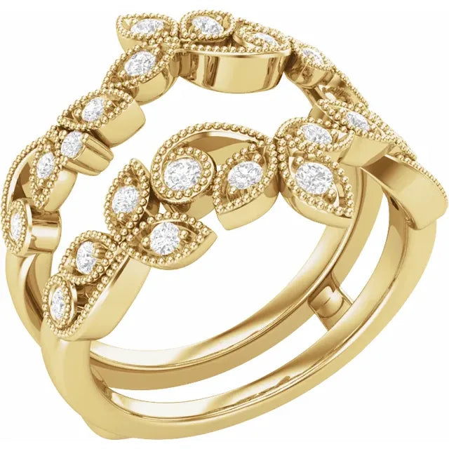 14K Yellow Gold 1/3 CTW Natural Diamond Ring Guard