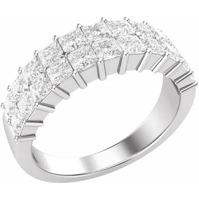 14K White Gold 2 CTW Lab-Grown Diamond Anniversary Band