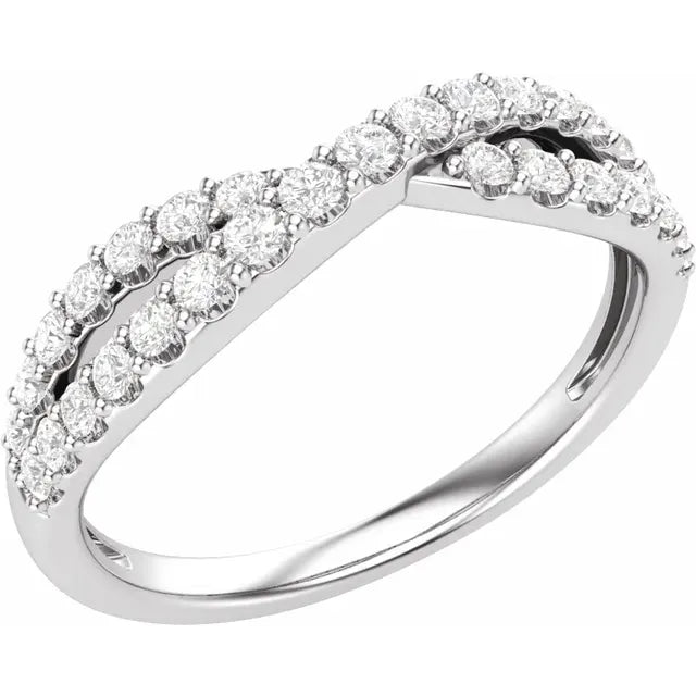 14K White Gold 3/8 CTW Natural Diamond Anniversary Band