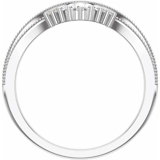 14K White Gold 1/6 CTW Natural Diamond Contour Band