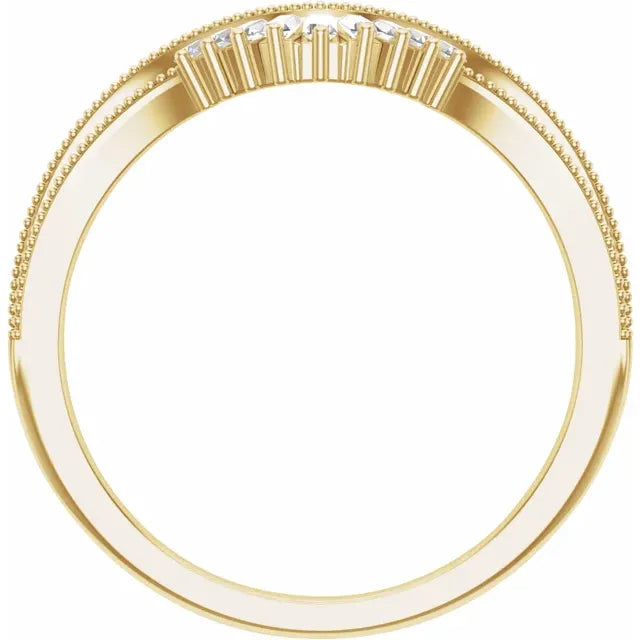 14K Yellow Gold 1/6 CTW Natural Diamond Contour Band
