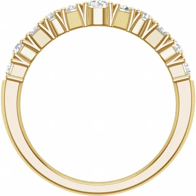 14K Yellow Gold 1 CTW Lab-Grown Diamond Contour Band
