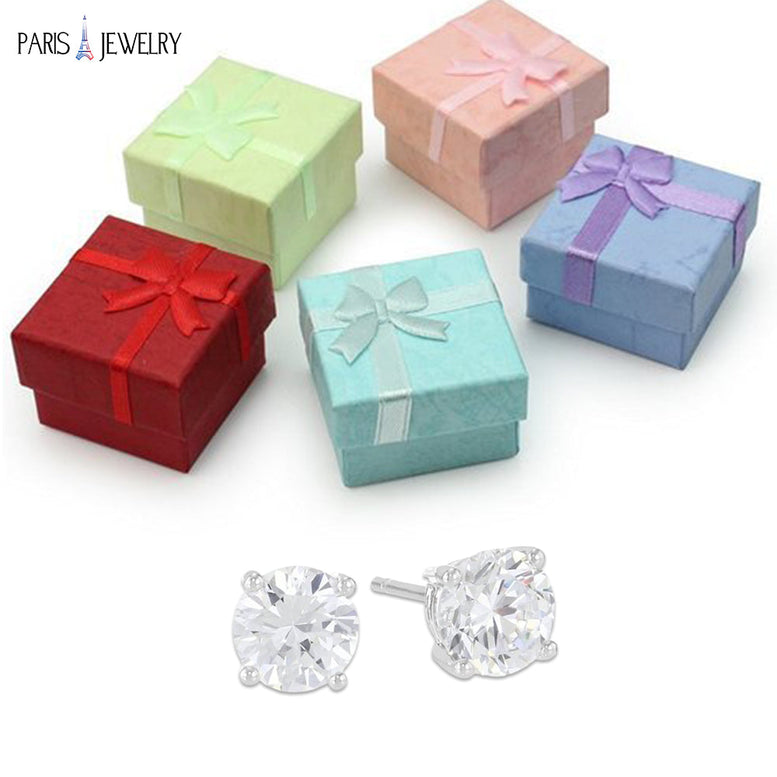 14k White Gold 1/4 Carat Solitaire Genuine White Diamond Stud Earrings (G-H, SI)