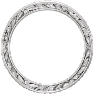 14K White Gold 1/4 CTW Natural Diamond Sculptural Eternity Band Size 7