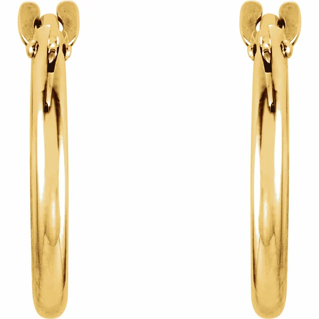 14K Yellow Gold Huggie Earrings