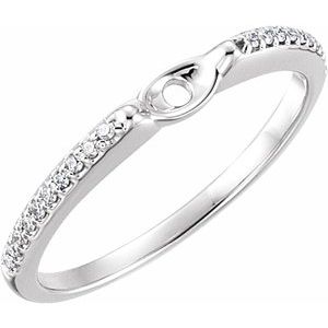 14K White Gold 5.5 mm span Accented Cathedral Peg Shank