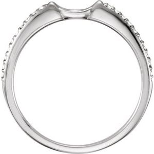 14K White Gold 5.5 mm span Accented Cathedral Peg Shank