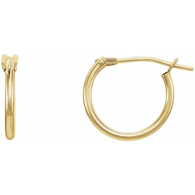 14K Yellow Gold Huggie Earrings