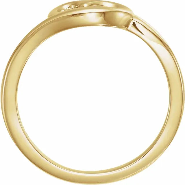 14K Yellow Gold Heart Youth Ring
