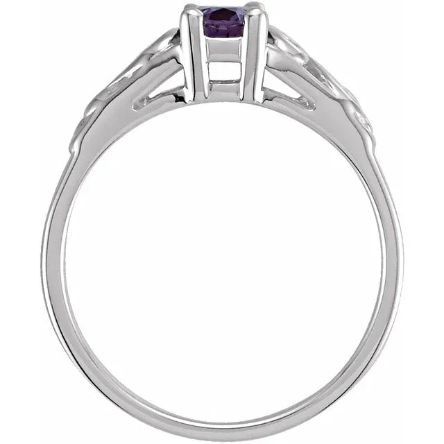 Sterling Silver June Youth Imitation Birthstone Ring