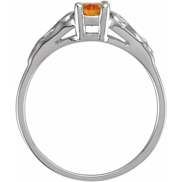 Sterling Silver November Youth Imitation Birthstone Ring