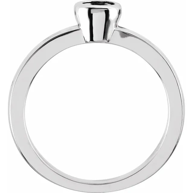 Sterling Silver 4 mm Round Bezel-Set Solitaire Ring Mounting