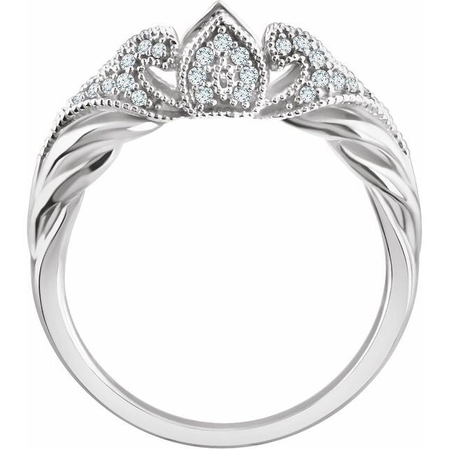 14K White Gold 1/6 CTW Diamond Shank for Peg Setting with 4.61 mm Span