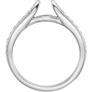 14K White Gold 1/4 CTW Natural Diamond Peg Shank with 2.6 mm span