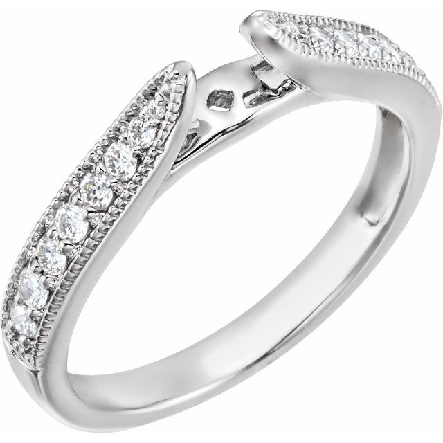 14K White Gold 1/4 CTW Natural Diamond Peg Shank with 2.6 mm span