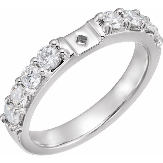 14K White Gold 3/4 CTW Natural Diamond Peg Shank