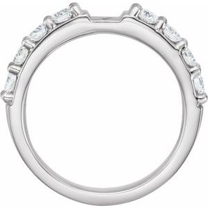 14K White Gold 3/4 CTW Natural Diamond Peg Shank