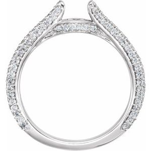 14K White Gold 1/2 CTW Natural Diamond Peg Shank with 4.78 mm span
