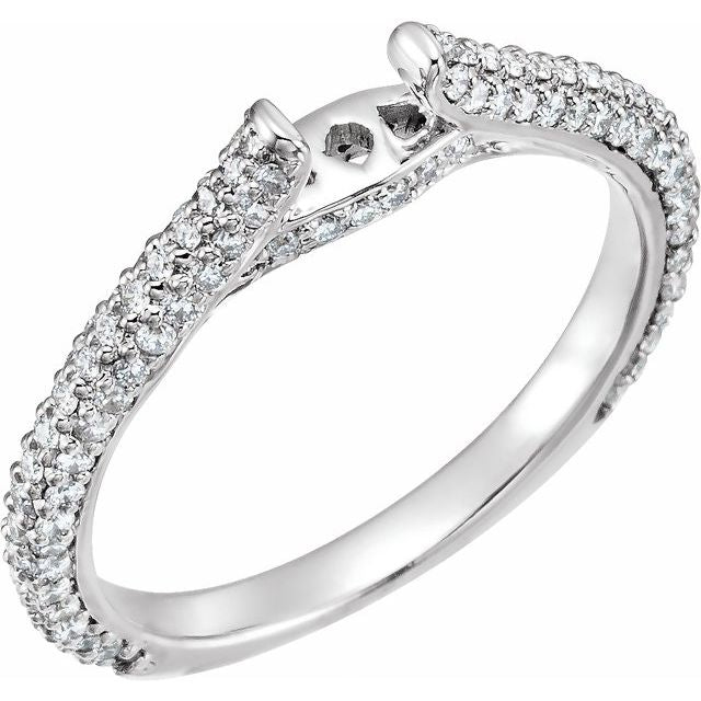 14K White Gold 1/2 CTW Natural Diamond Peg Shank with 4.78 mm span