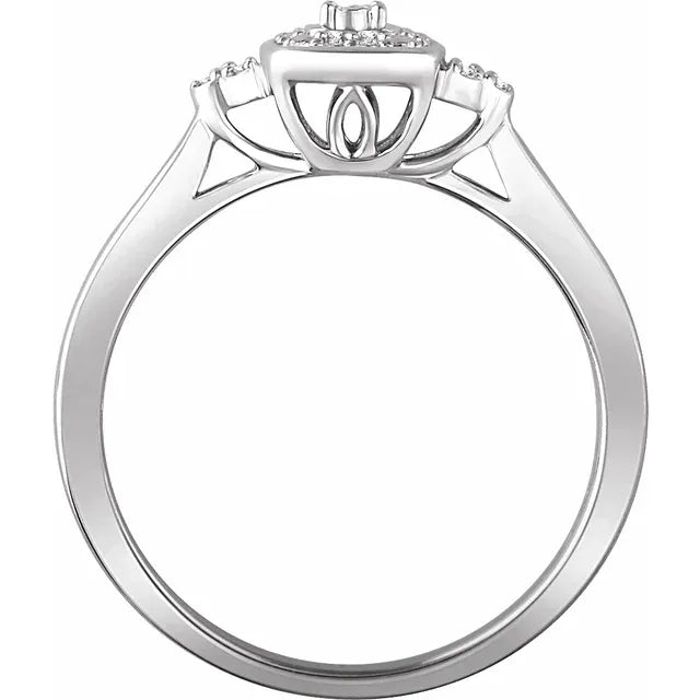 10K White Gold .05 CTW Natural Diamond Promise Ring