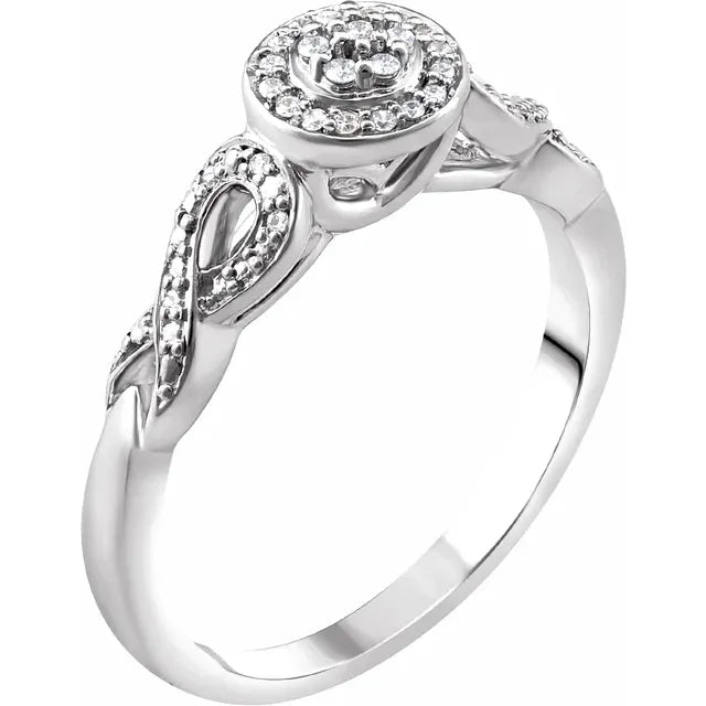10K White Gold 1/10 CTW Natural Diamond Promise Ring