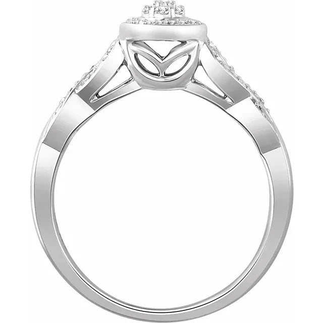 10K White Gold 1/10 CTW Natural Diamond Promise Ring
