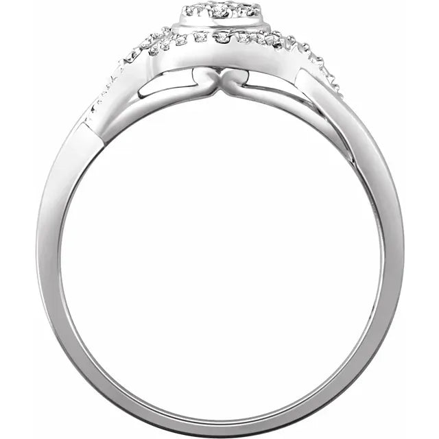 10K White Gold 1/10 CTW Natural Diamond Promise Ring