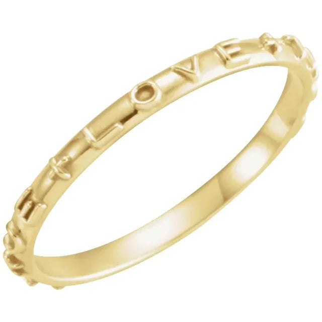 14K Yellow Gold True Love Chastity Ring