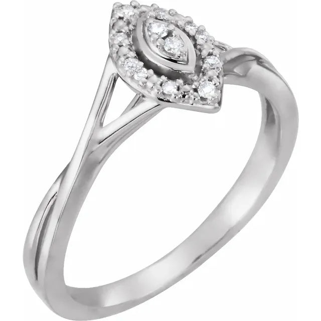 10K White Gold .06 CTW Natural Diamond Promise Ring