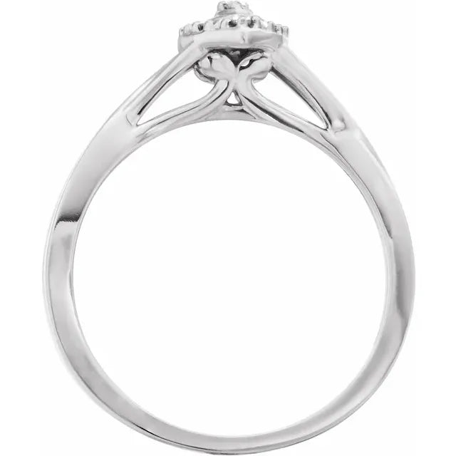 10K White Gold .06 CTW Natural Diamond Promise Ring