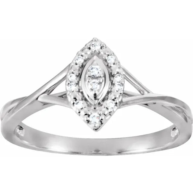 10K White Gold .06 CTW Natural Diamond Promise Ring