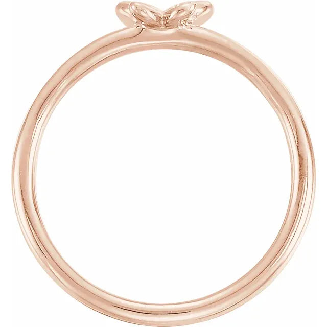 14K Rose Gold .02 CTW Natural Diamond Butterfly Youth Ring