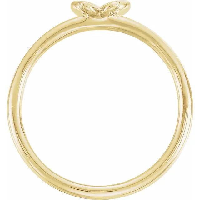 14K Yellow Gold .02 CTW Natural Diamond Butterfly Youth Ring