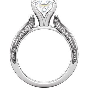 14K White Gold Sculptural-Inspired Shank for Peg Setting