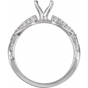 14K White Gold Round 1/5 CTW Diamond Semi-Set Engagement Ring