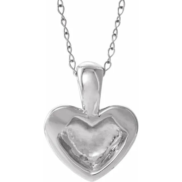 Sterling Silver Youth Heart 15" Necklace