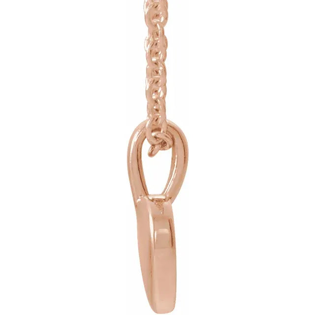 14K Rose Gold .01 CT Diamond Youth Heart 16" Necklace